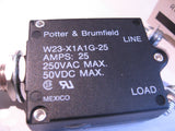 Breaker Circuit Potter & Brumfield W23-X1A1G-25 25A 250VAC 50VDC